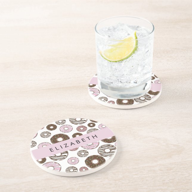 Porta-copos Rosquinhas Rosa, Rosquinhas Marrons, Espelhos, Seu (Lateral)