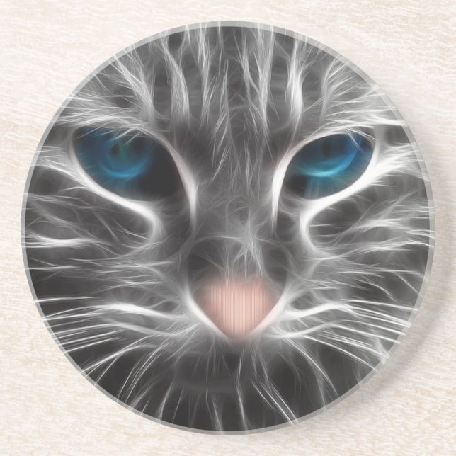 Porta-copos Rosto de Gato Azul Incrível (Frente)
