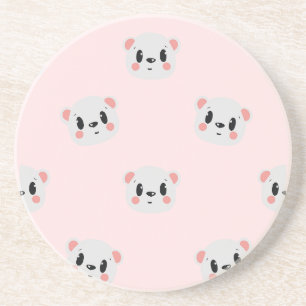 Porta-copos Rosto de Urso Kawaii Fofo em Rosa Pastel