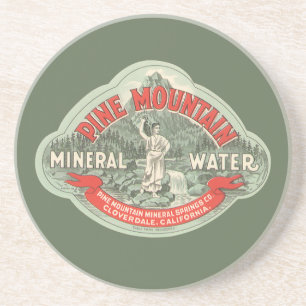 Porta-copos Rótulo de Produto Antigo, Água Mineral Pine Mounta