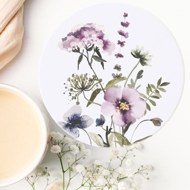 Porta-copos Roxo Buquê de flor selvagem Floral (In situ)