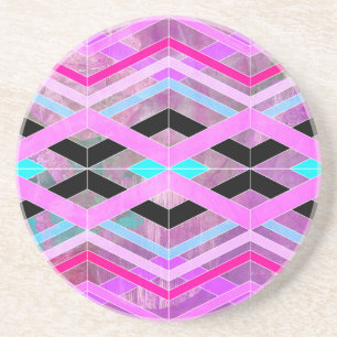 Porta-copos Roxo Rosa e Geométrico Aquático Cruzando Listras