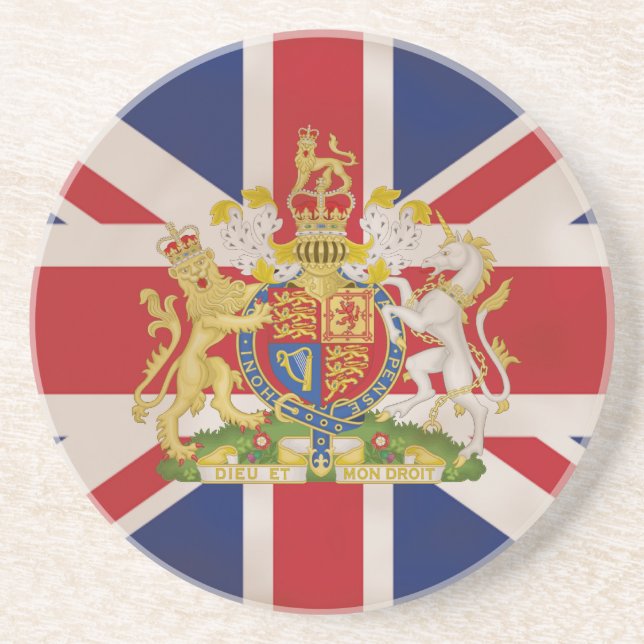 Porta-copos Royal Crest no Union Jack. (Frente)