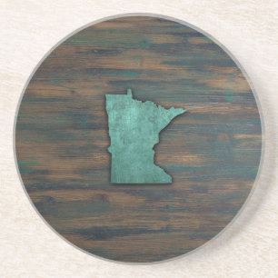 Porta-copos Rustic Teal forma Minnesota