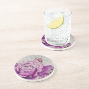 Porta-copos Rustic Watercolor Rosa
