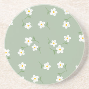 Porta-copos Sage Daisy Floral Coaster   Botânica Elegante