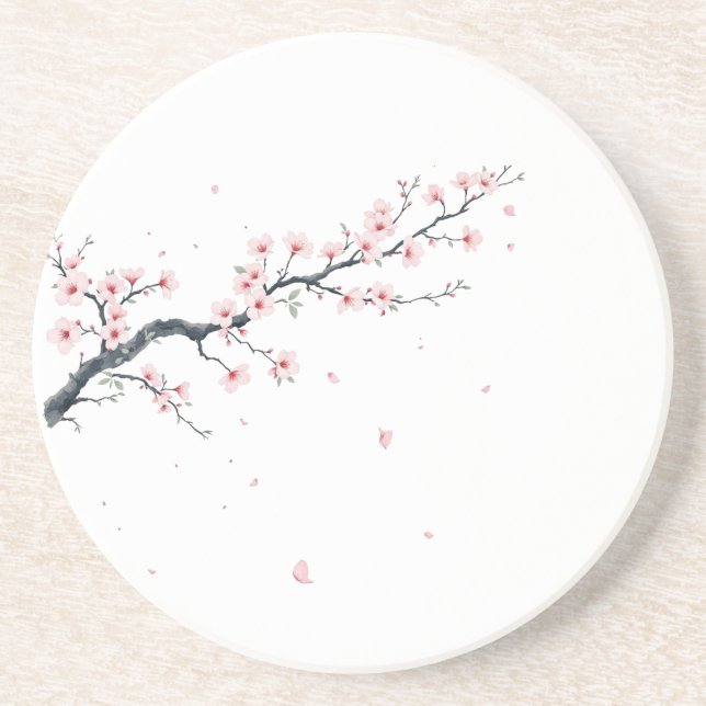 Porta-copos Sakura Cherry Blossom Branch Sandstone Coaster (Frente)