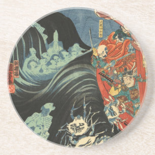 Porta-copos Samurai versus os caranguejos fantasmas