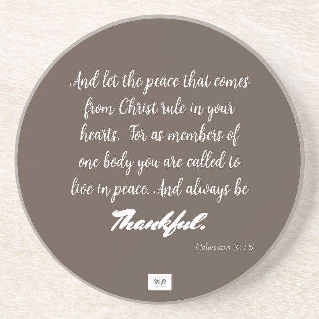 Porta copos Sandstone agradecida (Frente)