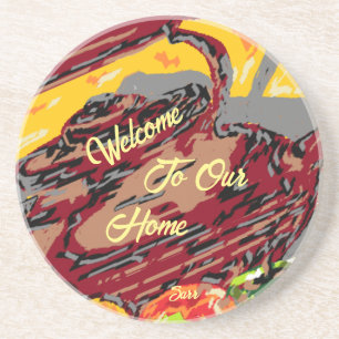 Porta copos Sandstone: Chá Kettle e Fruta