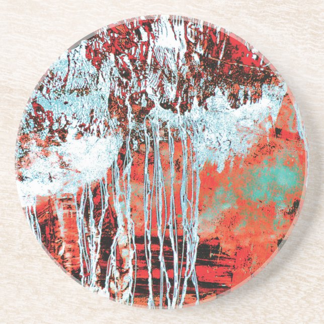 Porta-copos Sandstone Coaster – Pulso de Corrosão (Frente)