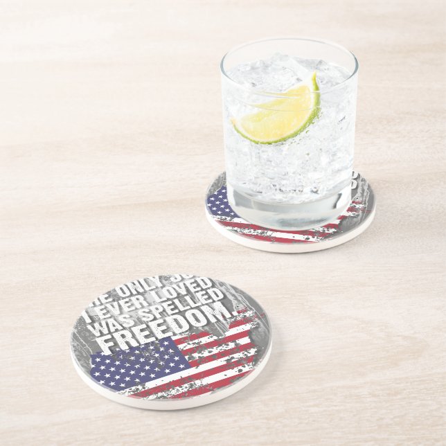 Porta-copos Sandstone Coaster – Trabalho Liberdade (Lateral)