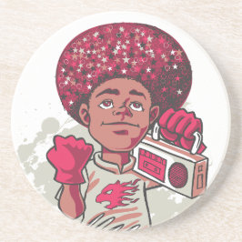 Porta-copos Sandstone Coaster – YOUTH Power Afro & Boombox 