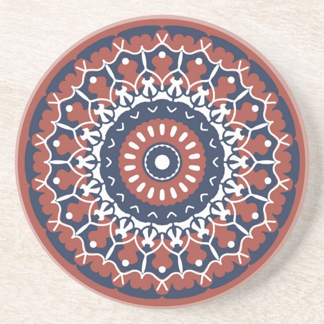 Porta copos Sandstone de Mandala (Frente)
