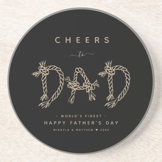 Porta copos Sandstone de Pai Dourado e preto diver (Frente)