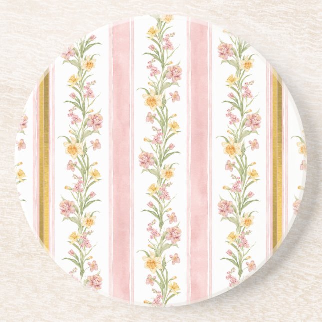 Porta copos Sandstone Dourada rosa (Frente)