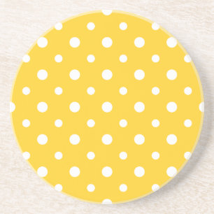Porta copos Sandstone: Polkas grandes brancas em a