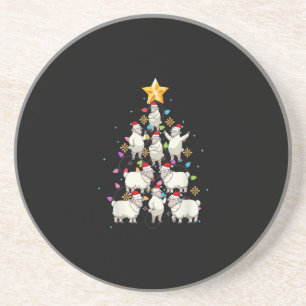 Porta-copos Santa Sheep Christmas Tree Lights Funny Sheep Gift