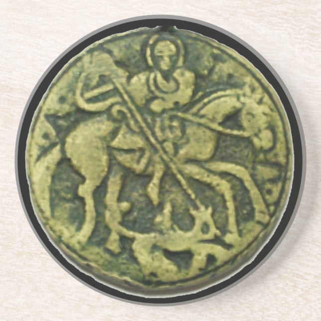 PORTA-COPOS SANTO GEORGE E DRAGON MEDALLION (Frente)