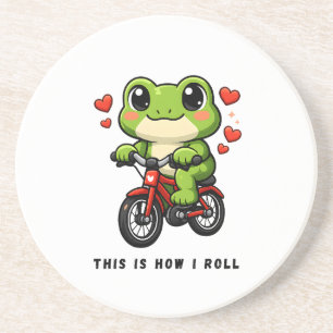 Porta-copos Sapo Ciclismo Fofo Arte de Sapo Kawaii de Bicicl
