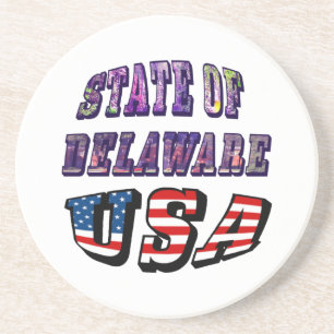 Porta-copos Sate of Delaware Picture and USA Flag Text