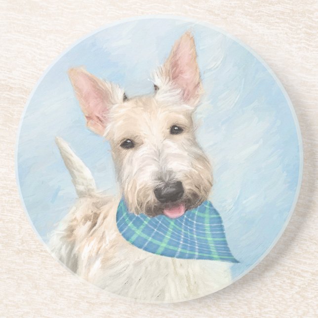 Porta-copos Scottish Terrier Wheaten Dog Painting (Frente)