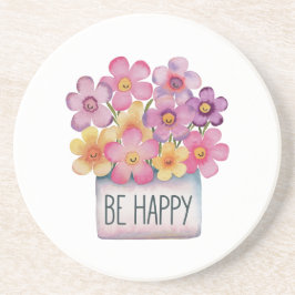 Porta-copos Seja feliz