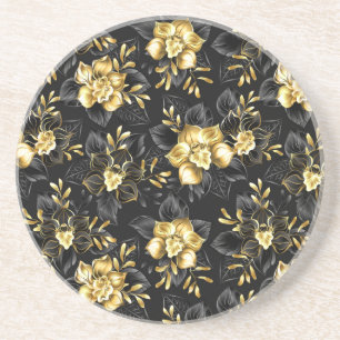 Porta-copos Sem costura com orquídeas de joalharia