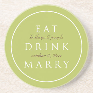 Porta-copos Sentimento de CASADO EAT DRINK casamento personali