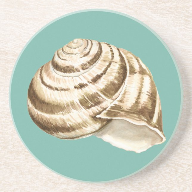 Porta-copos Sepia Striped Shell em Teal (Frente)