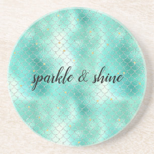 Porta-copos Sereia de prata da hortelã