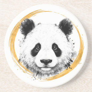 Porta-copos Série Nishiki - Panda Andando em Gold Sumi-e