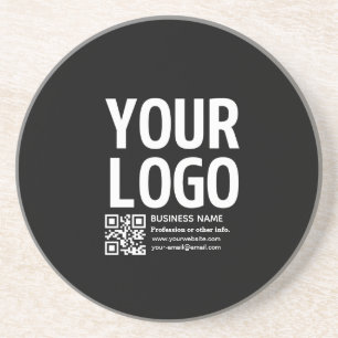 Porta-copos Seu logotipo c/ código QR editável & Texto