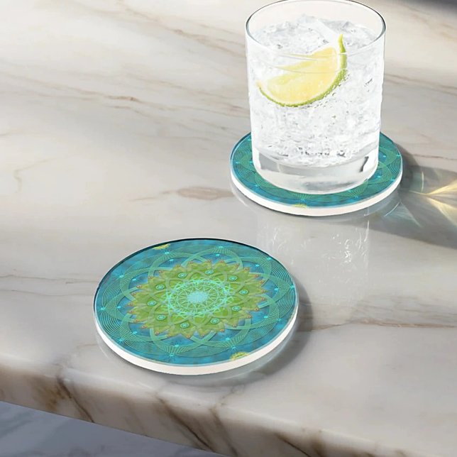 Porta-copos Shambala Tantric Nymphaea mandala art (Criador carregado)