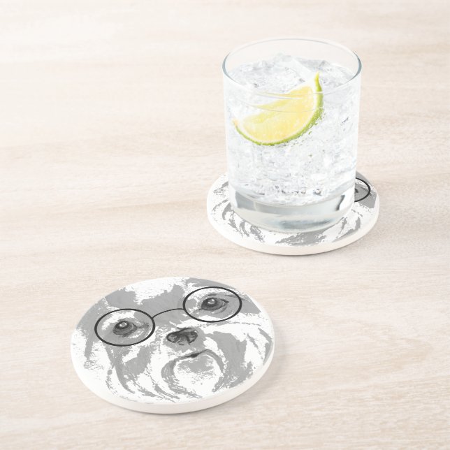 Porta-copos Shih Tzu em Óculos (Lateral)