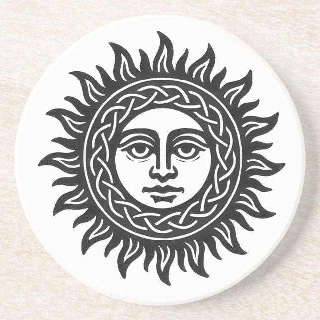 Porta-copos Sigilo Solar Visage – Camiseta Emblema do Sol Negr (Frente)