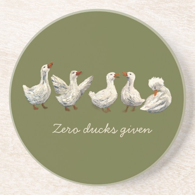 Porta-copos Silêncio Quack: Ganso Noite Estrelada Pato Branco (Frente)