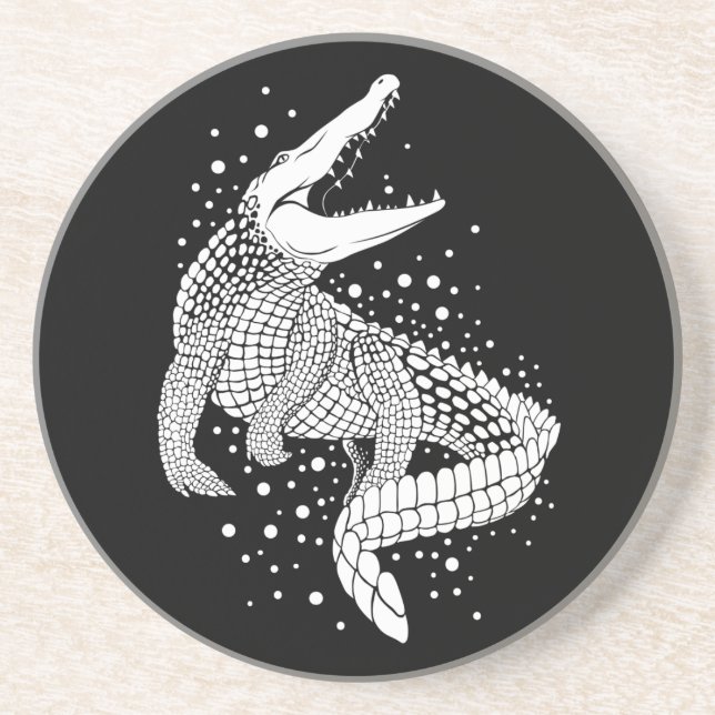 Porta-copos Silhueta branca - Crocodilo (Frente)