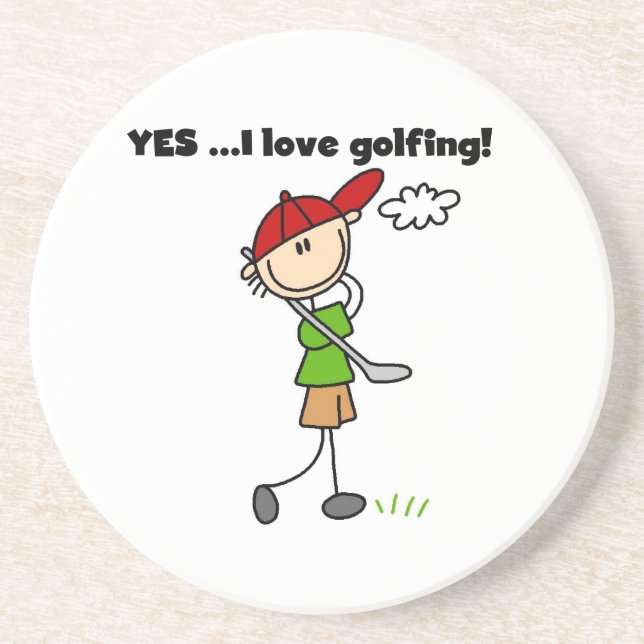 Porta-copos Sim, eu amo golfe (Frente)