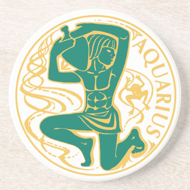 Porta-copos Símbolo Aquário do Zodíaco em um (Frente)
