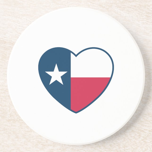 Porta-copos Símbolos do Texas, Texas Flag, Heart (Frente)