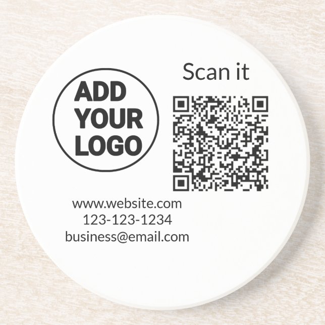 Porta-copos Simples código q r adicionar logotipo nome de códi (Frente)