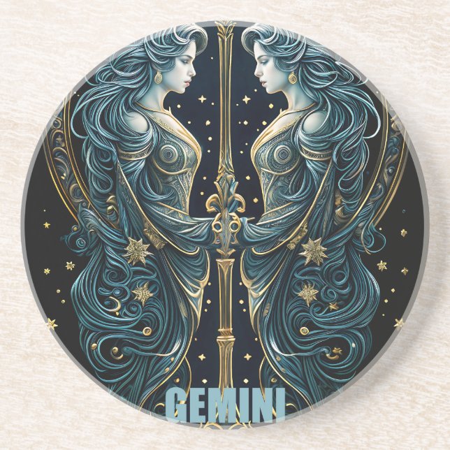 Porta-copos Sinal de astrologia Gemini (Frente)