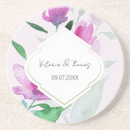 Porta-copos Singularidade das Flores de Arte em Aquarela Viole