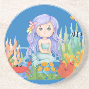 Porta-copos sirena Belíssima Sereia PURPLE HAIR tocando em