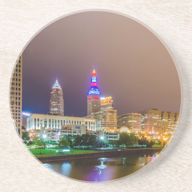 Porta-copos skyline do sity de cleveland ohio do centro (Frente)