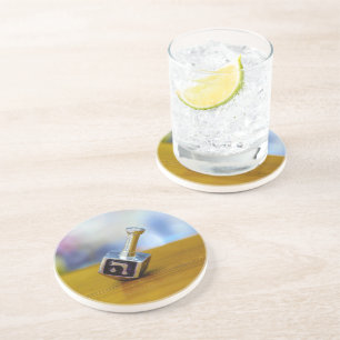 Porta-copos SlipperyJoe's Happy Hanukkah com quatro lados gira