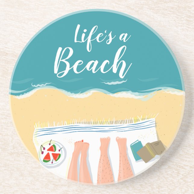 Porta-copos Slogan de Praia do casal Sunball (Frente)