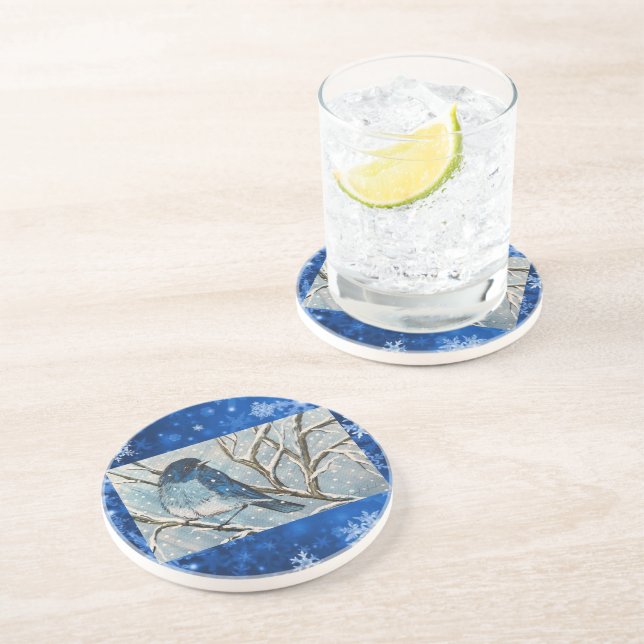 Porta copos Snowy Bluebird (Lateral)