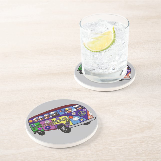 Porta-copos Sock Monkey Peace Bus  (Lateral)